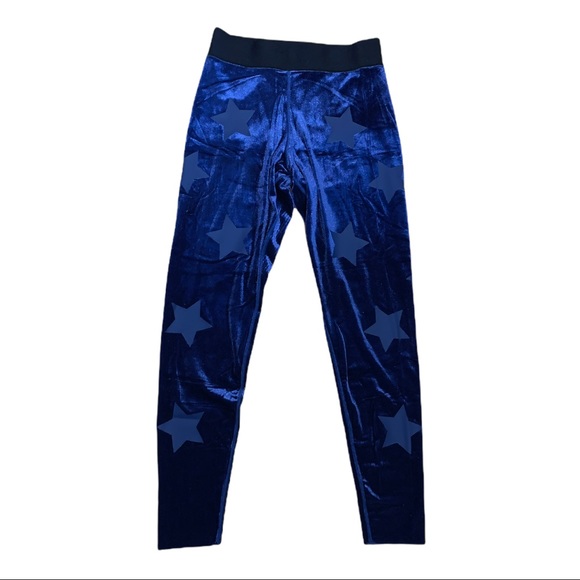 ultracor Pants - Ultracor Navy Velour Star Leggings Size Medium